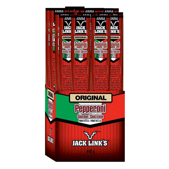 JACK LINK'S, BÂTONNETS DE PEPPERONI ORIGINAUX, 20 × 22 G
