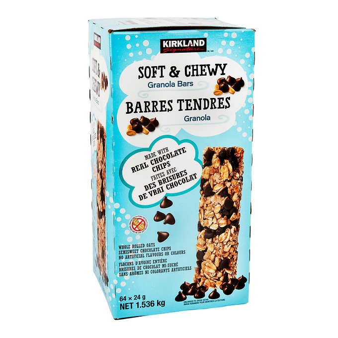 KIRKLAND SIGNATURE, BARRES GRANOLA MOLLES ET MOELLEUSES, 64 X 24 G