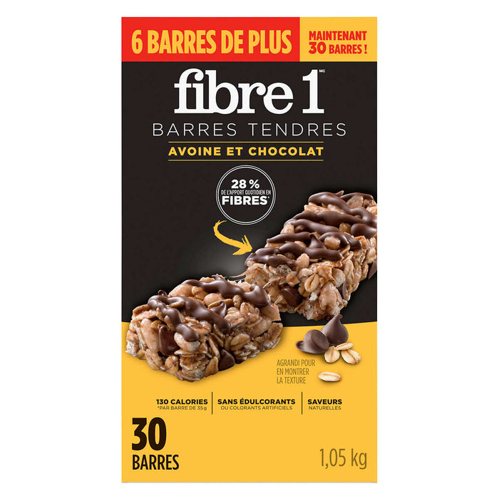 FIBRE 1, CHEWY AVOINE & BARRE DE CHOCOLAT, 30 X 35 G