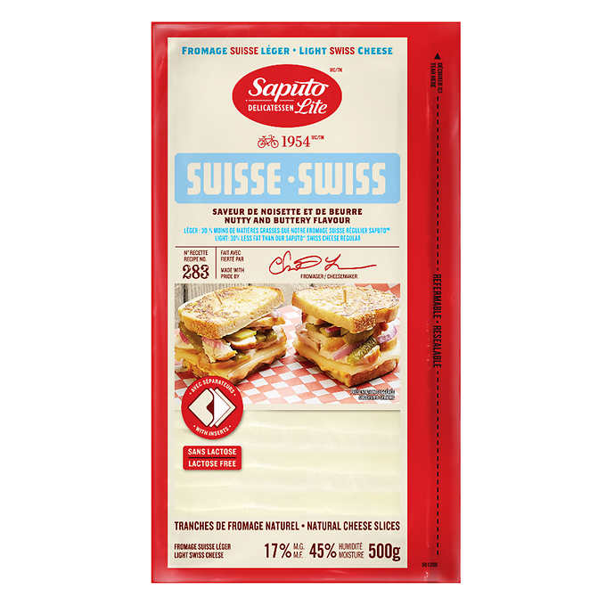 SAPUTO CHEESE LIGHT SWISS SLICES, 500G