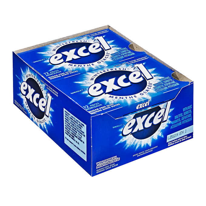 WRIGLEYS EXCEL GUM WINTERFRESH 12 PAQUETS x 12UN
