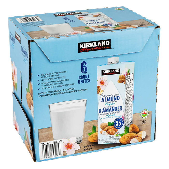 BOISSON AUX AMANDES BIOLOGIQUE KIRKLAND SIGNATURE, 6 X 946 ML