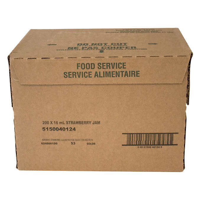 SMUCKERS, SACHETS DE CONFITURE DE FRAISE, 200X16 ML