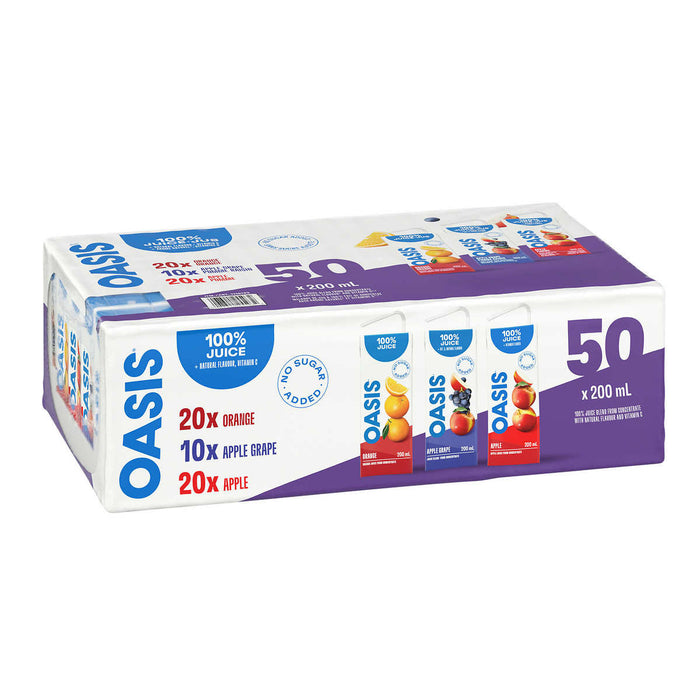 OASIS, 100% JUS SAVEURS ASSORTIES, 50 X 200 ML