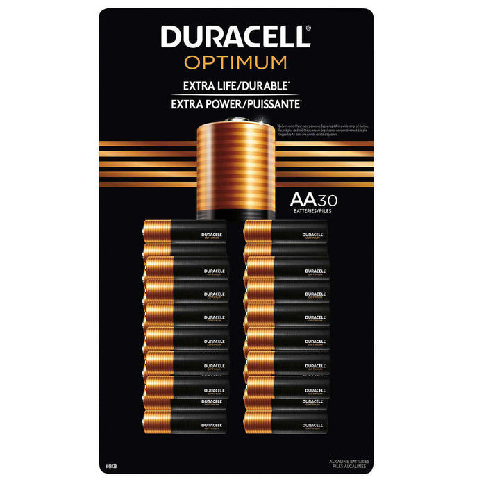 DURACELL, PILES AA OPTIMUM, 30 UNITÉS