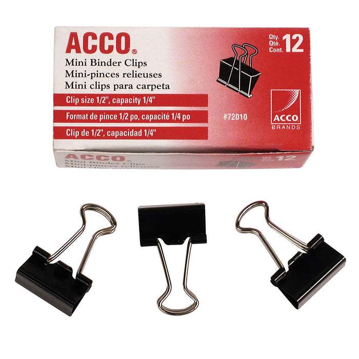 ACCO, 1.5-IN MINI BINDER CLIPS, 10 x 12 CLIPS