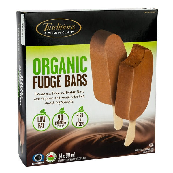 TRADITIONS ORGANIC ICE CREAM BARS, 14 X 88ML