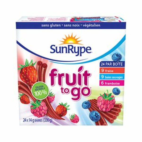 SUNRYPE FRUIT TO GO STRAWBERRY - WILD BERRY - RASPBERRY 336G