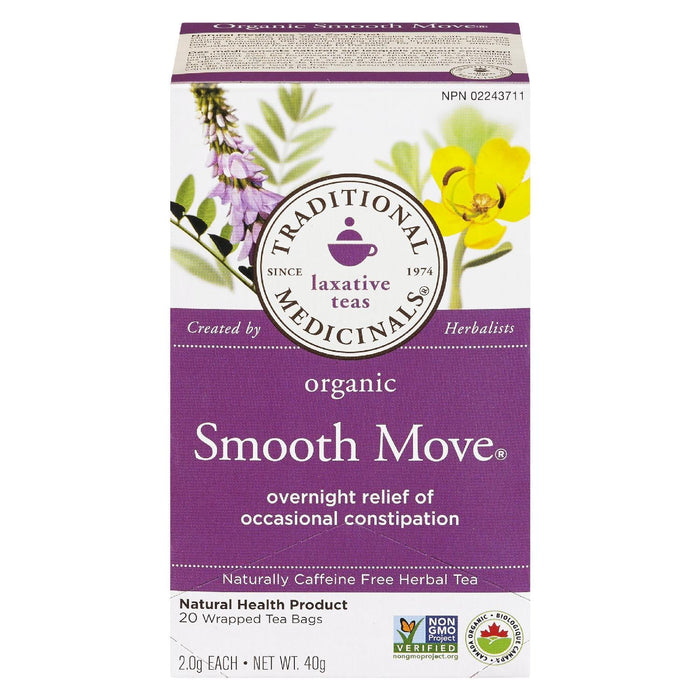 TRADITIONAL MEDICINALS SMOOTH MOVE HERBAL TEA OCCASIONAL CONSTIPATION ORGANIC 20S 40 G