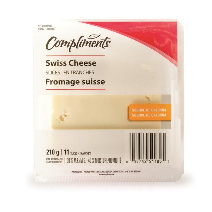 COMPLIMENTS FROMAGE SUISSE EN TRANCHES, 210G