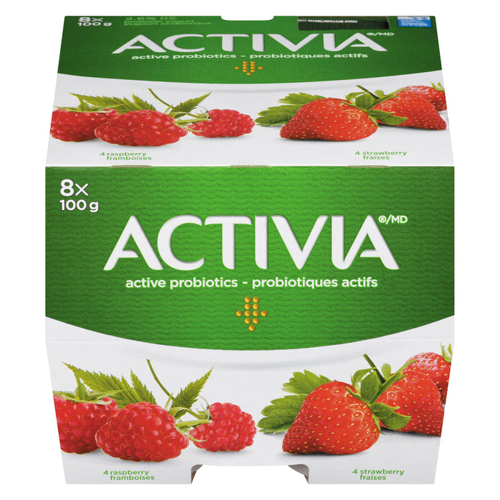 ACTIVIA YOG STRAWBERRY RASPBERRY 8*100GR