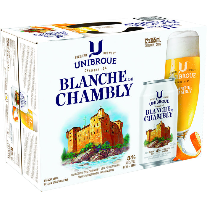 UNIBROUE, BLANCHE DE CHAMBLY ALE DE BLÉ BELGE 5%, 12 X 355 ML