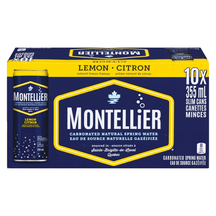 CANETTE D'EAU GAZÉIFIÉE CITRON DE MONTELLIER, 10 X 355ML