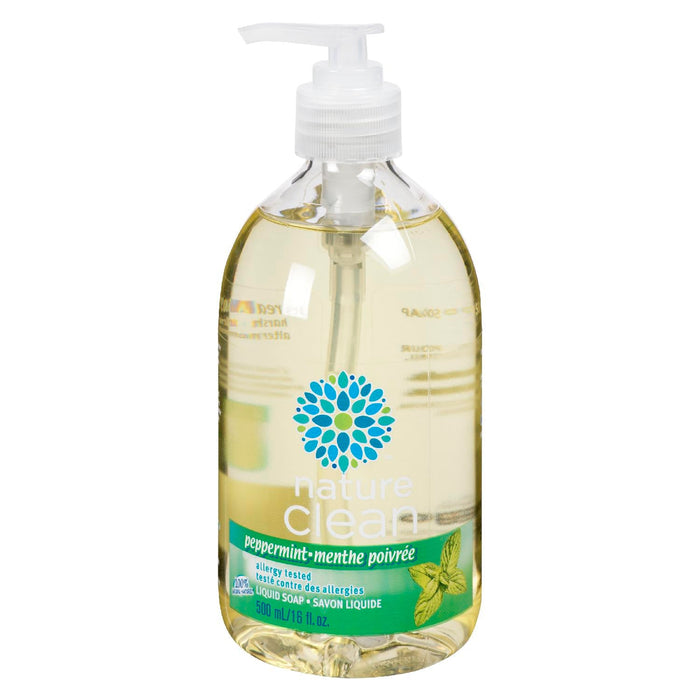 SAVON POUR LES MAINS À LA MENTHE POIVRÉE NATURE CLEAN 100% NATUREL 500ML