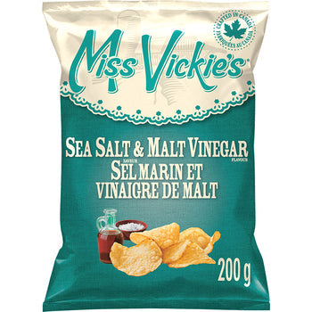 MISS VICKIES CHIPS DE POMME DE TERRE SEL DE MER ET VINAIGRE DE MALT 200 G