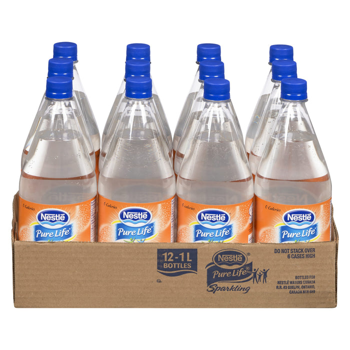 NESTLE PURE LIFE SPRING WATER SPARKLING ORANGE MANDARIN 12 X 1L