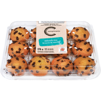 COMPLIMENTS MINI MUFFINS CHOCOLATE CHIP 336G 12 UNITS