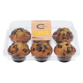 COMPLIMENTS MUFFINS BANANA CHOCOLATE CHIP. 600G