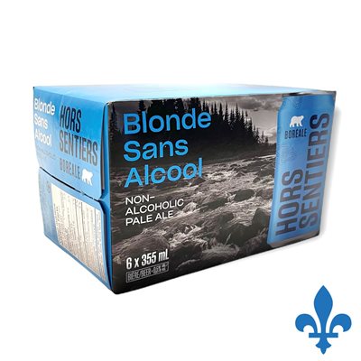BOREALE, BLONDE SANS ALCOOL, 6 X 355 ML