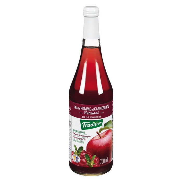 JUS DE POMME ET CANNEBERGE PÉTILLANT TRADITION 750 ML