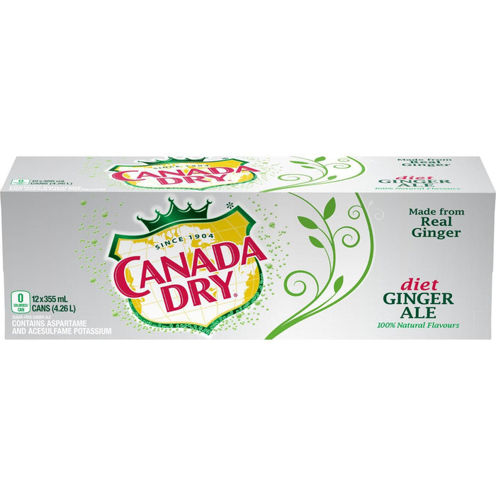 CANADA DRY, ALE AU GINGEMBRE DIÈTE, 12 x 355 ML