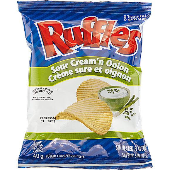 RUFFLES, SOUR CREAM & ONION, 48 X 40G