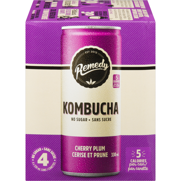 REMEDY KOMBUCHA, CHERRY PLUM, 4x330 ML