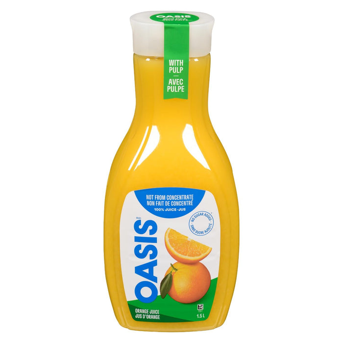 OASIS JUS D'ORANGE SANS SUCRE AJOUTÉ AVEC PULPE 1,5 L