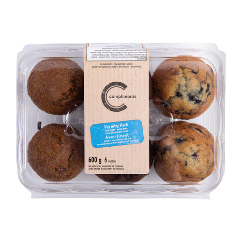 COMPLIMENTS MUFFINS VARIETY PACK. 600G