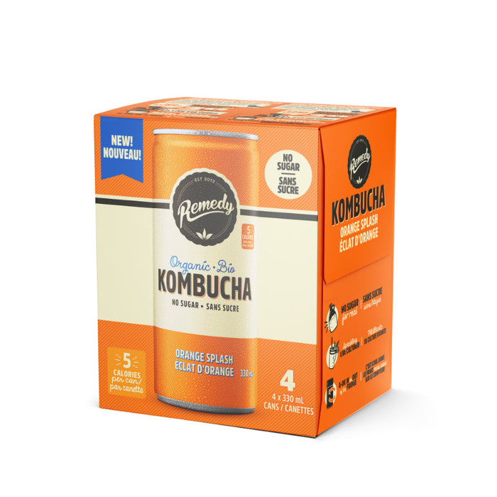 REMÈDE KOMBUCHA, ORANGE SPLASH, 4x330 ML