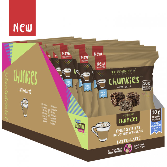 THEOBROMA CHUNKIES ENERGY BITES LATTE, 12 X 37G