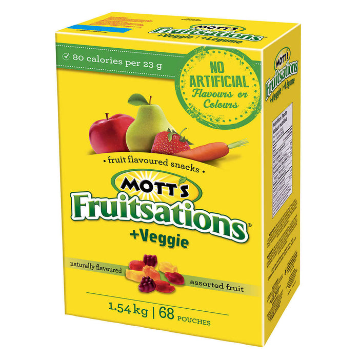 MOTT'S FRUITSATIONS ASSORTED FRUIT SNACKS, 68 X 22.6 G