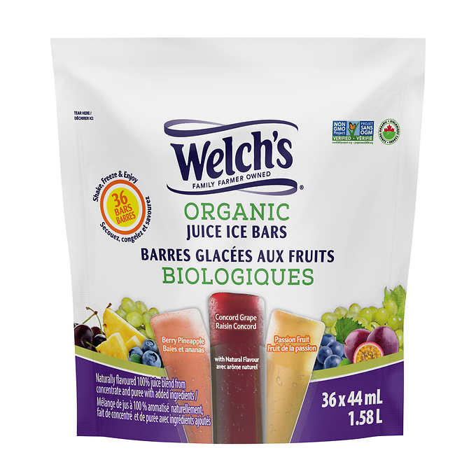 WELCH. BARRES GLACEES AUX JUS BIOLOGIQUES, 36 X 44ML