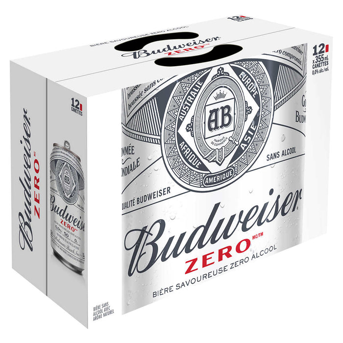 BUDWEISER, ZERO NON-ALCOHOLIC BEER, 12 × 355 ML