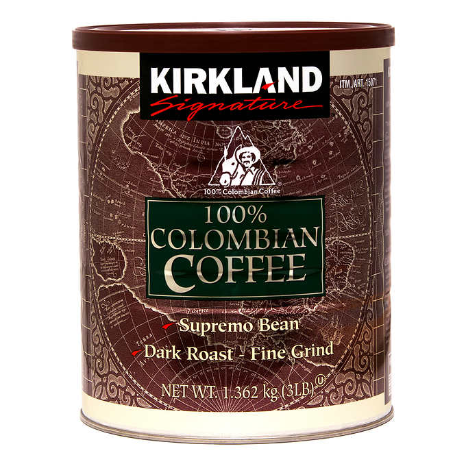 KIRKLAND SIGNATURE DARK COLOMBIAN GROUND COFFEE, 1.36KG