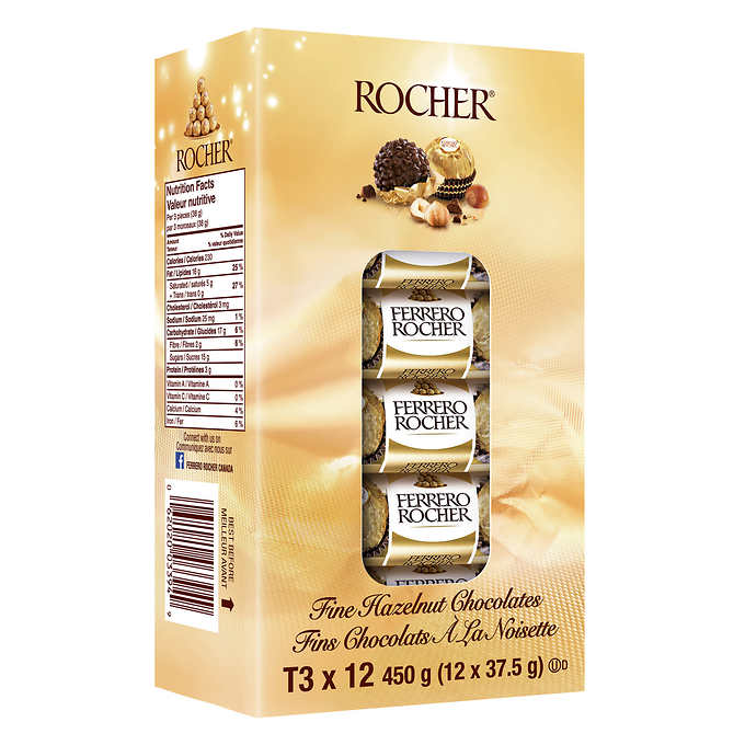 CHOCOLATS FERRERO ROCHER, 12 X 37,5 G