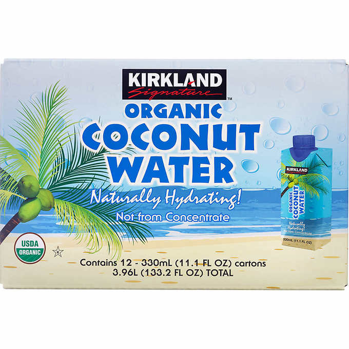 KIRKLAND SIGNATURE ORGANIC COCONUT WATER, 12 X 330ML