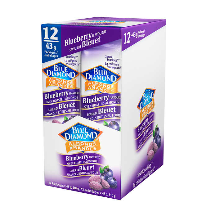 BLUE DIAMOND, BLUEBERRY ALMONDS, 12 X 43 G