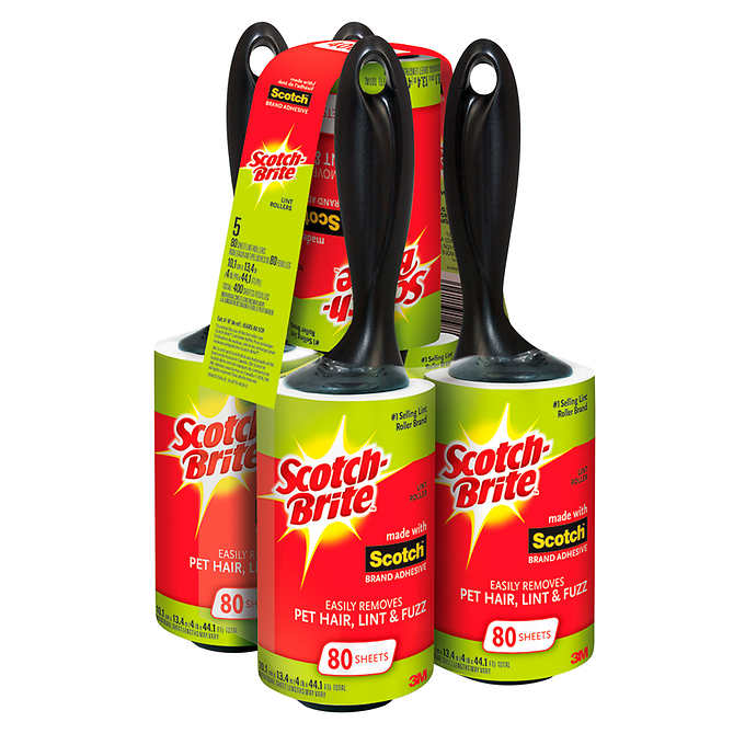 3M SCOTCH BRITE LINT ROLLER, 5 X 80 SHEET