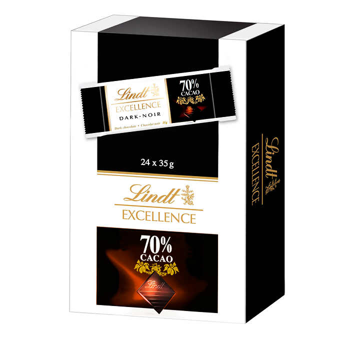 BARRES DE CHOCOLAT NOIR 70% CACAO LINDT EXCELLENCE