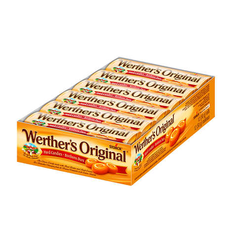 WERTHER'S ORIGINAL BONBONS DURS ROULEAUX, 12 X 50G