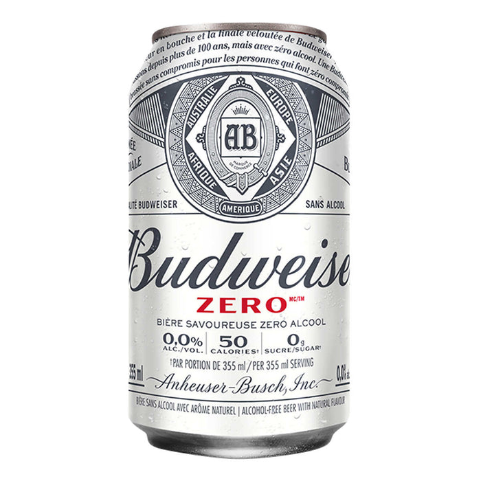 BUDWEISER, ZERO NON-ALCOHOLIC BEER, 12 × 355 ML