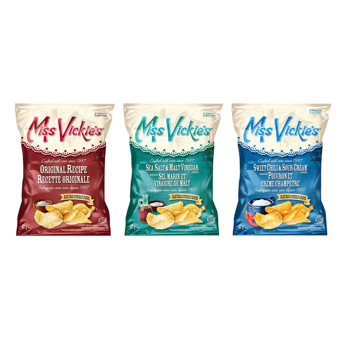 MISS VICKIES, POTATO CHIPS VARIETY PACK, 36 X 24G