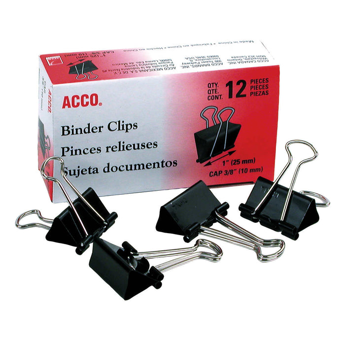 ACCO, 1-IN BINDER CLIPS, 12 x 12 CLIPS