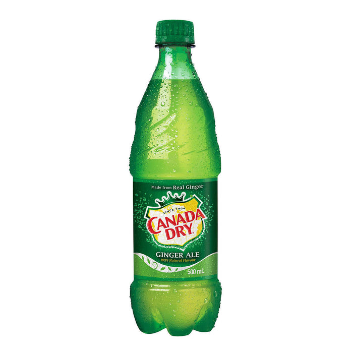 CANADA DRY, GINGER ALE BOTTLES, 24 x 500 ML