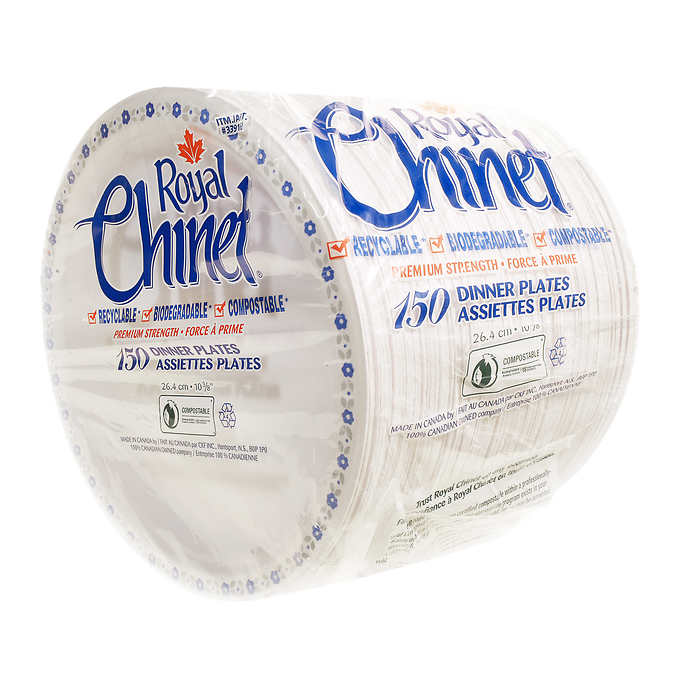 ROYAL CHINET DINNER PAPER PLATES, PACK OF 150 UN