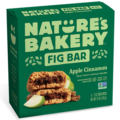 NATURE'S BAKERY, BARRES POMME CANELLE FIGUES, 6 X 57 G